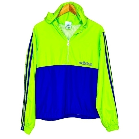 Adidas Retro Windbreaker Pullover 3/4 Zip Jacket - Picture 1 of 16